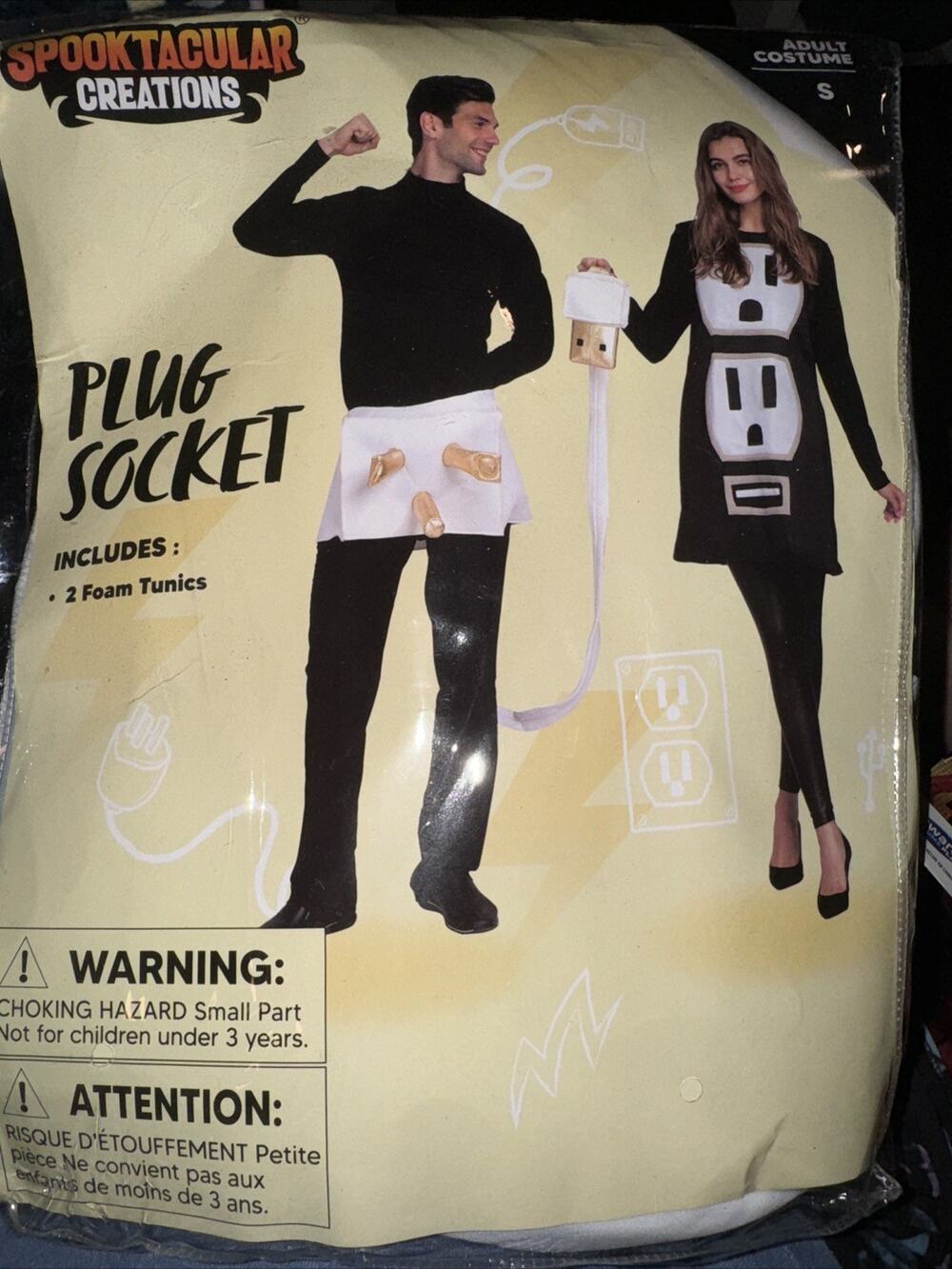 Plug and Socket Halloween Costume Adult, Plug & Outlet Couples USB Costume Small